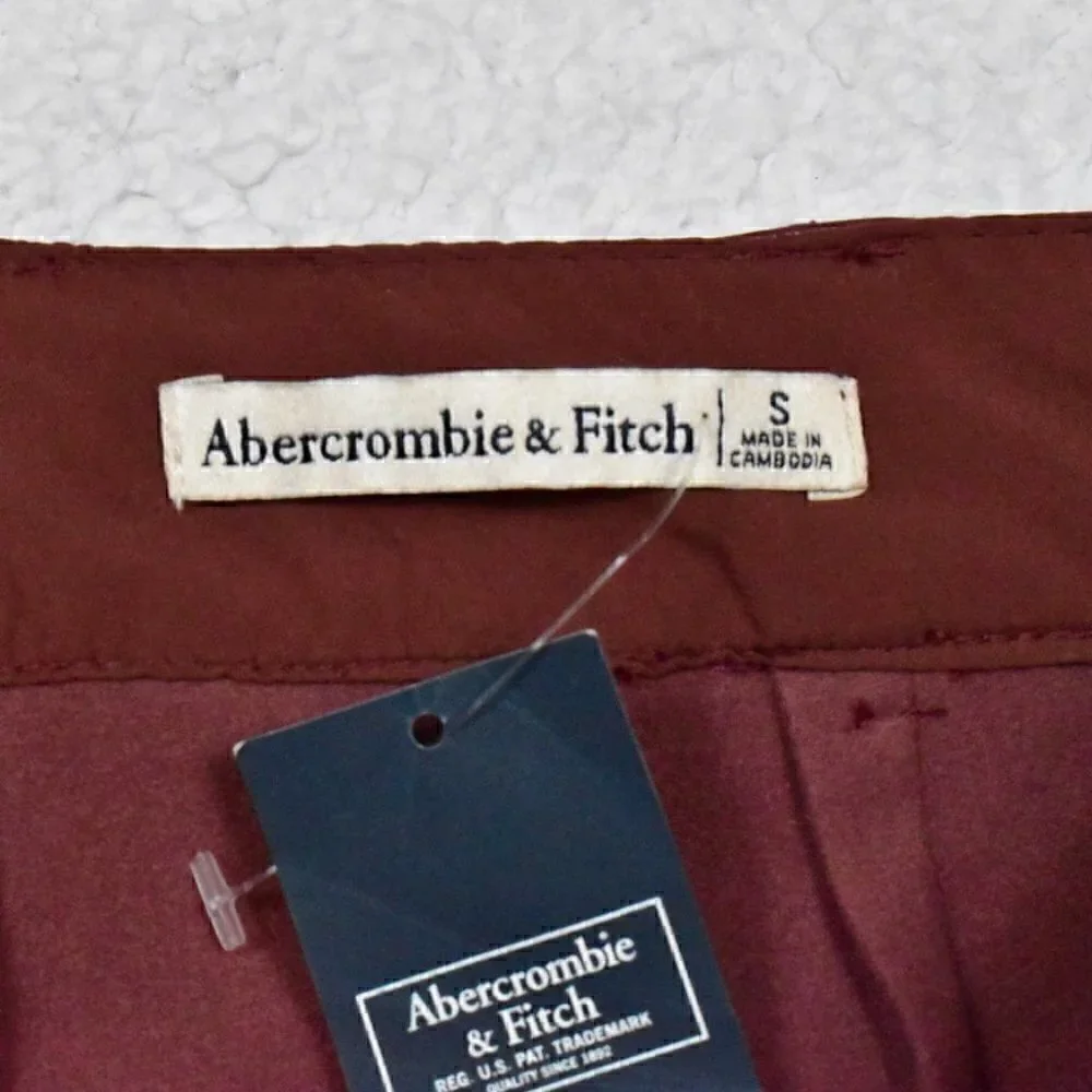 Abercrombie & Fitch Faux Leather Knee Length Brown Skirt Size S
